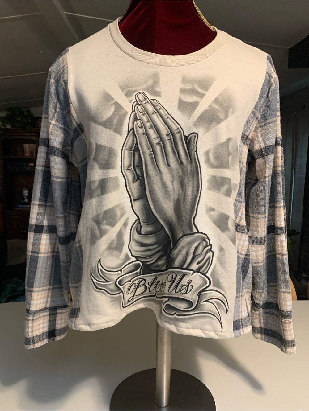 Upcycled Prayer Graphic tee with Matching long sleeves creation